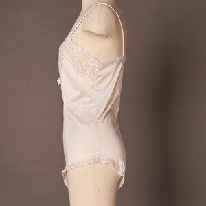 1970s White Nylon Lingerie Bodysuit Teddy